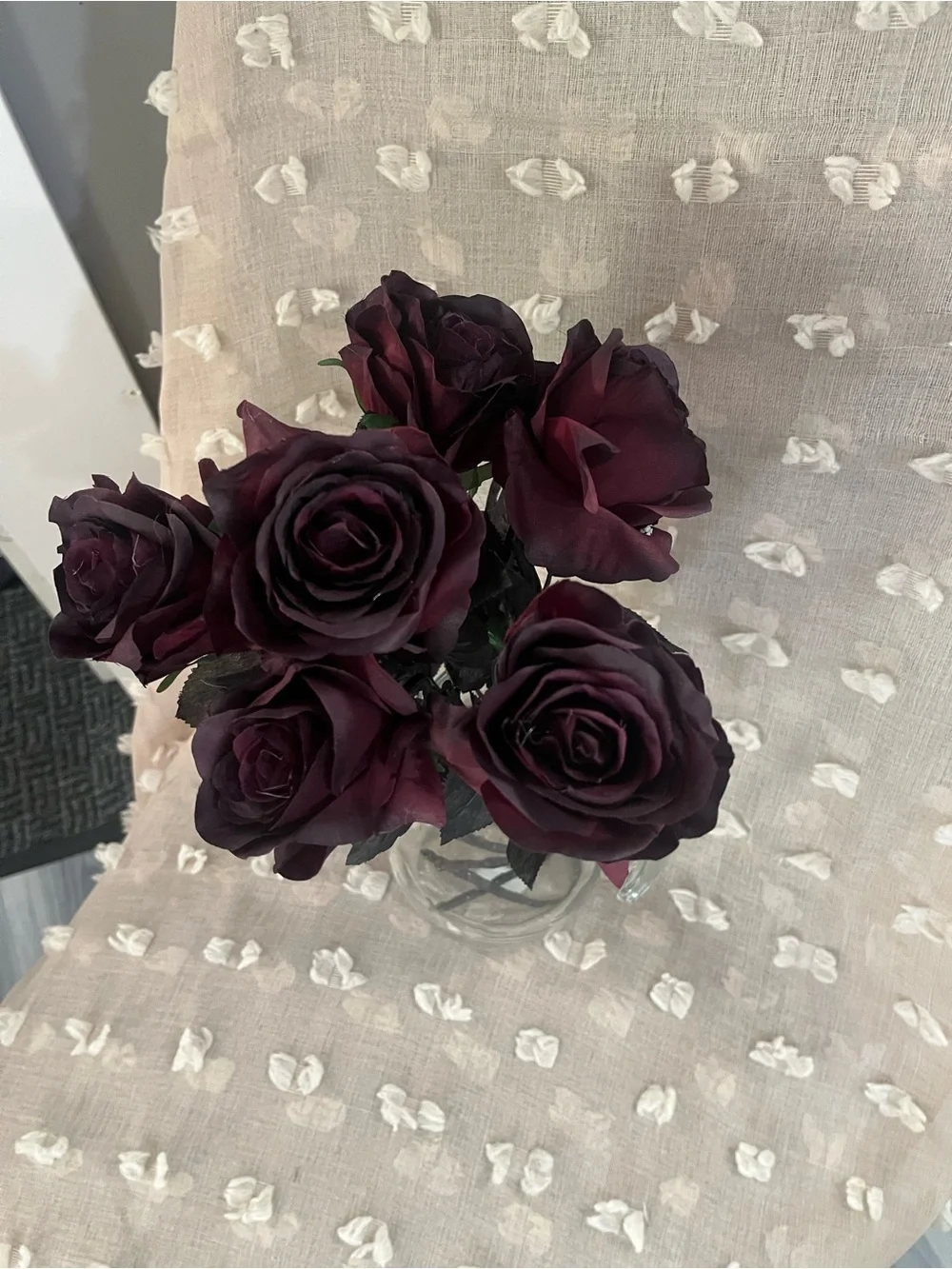 Deep Burgundy Blackish Artificial Rose Bouquet - Home Accents